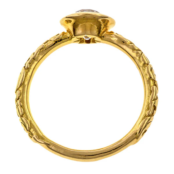 Bezel Engagement Ring, Old Euro 1.07ct.- Heirloom by Doyle & Doyle - Image 5