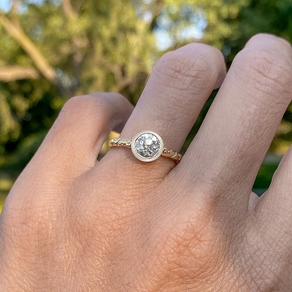 Bezel Engagement Ring, Old Euro 1.07ct.- Heirloom by Doyle & Doyle - Image 7