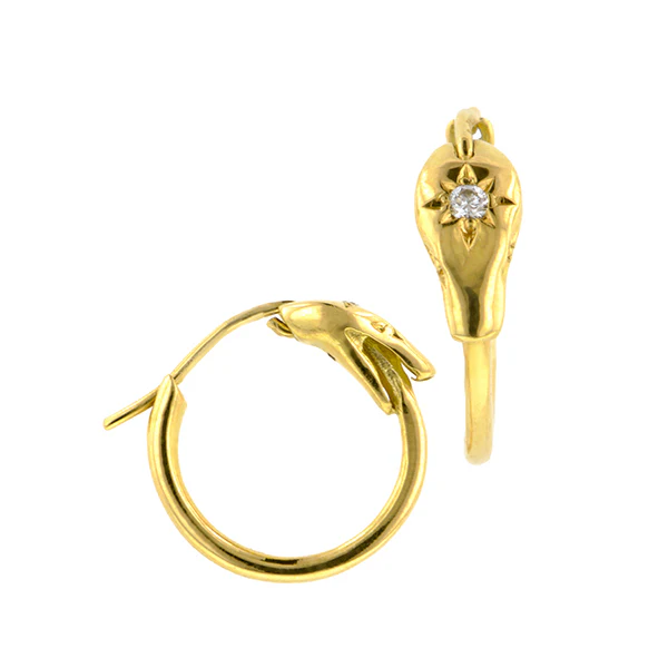Ouroboros Snake Hoop Earrings- Heirloom by Doyle & Doyle - Image 3