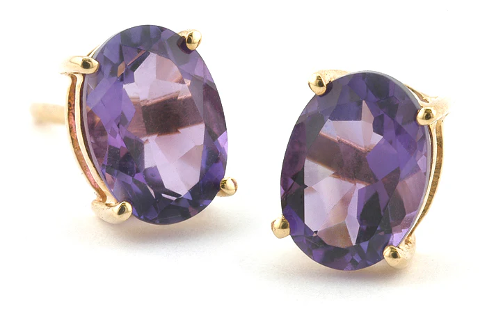 Oval Amethyst Earrings - Image 2