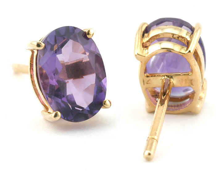 Oval Amethyst Earrings - Image 3