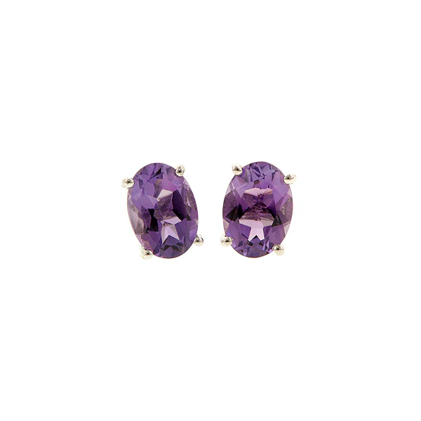 Oval Amethyst Earrings - Image 4
