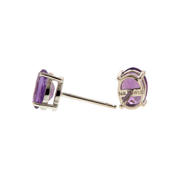 Oval Amethyst Earrings - Image 5