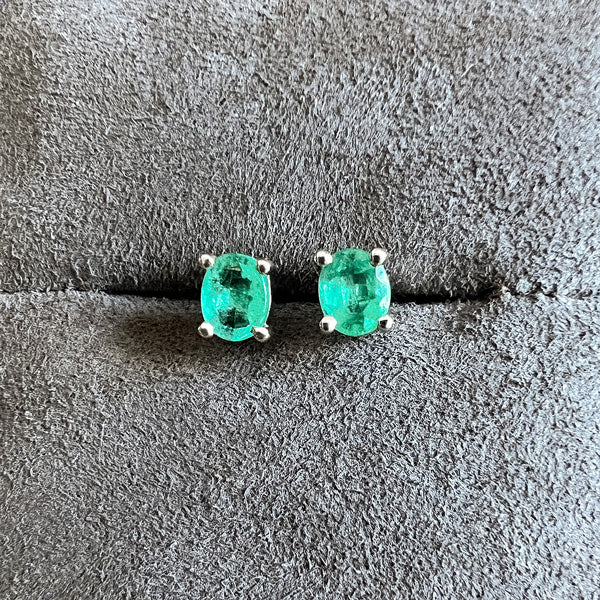Oval Gemstone Stud Earrings - Image 4