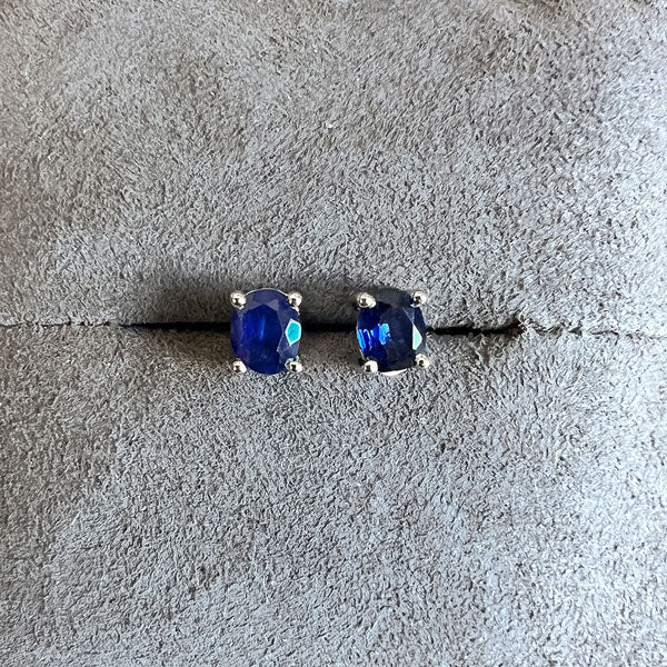 Oval Gemstone Stud Earrings - Image 7