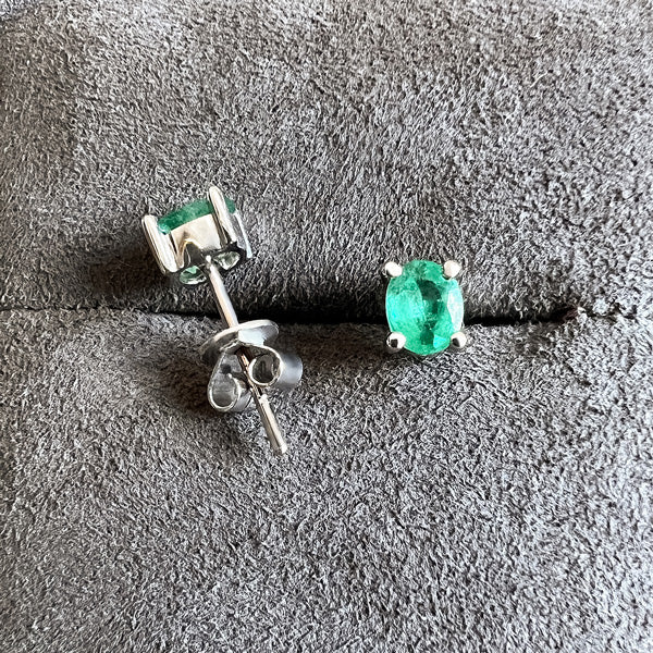 Oval Gemstone Stud Earrings - Image 8