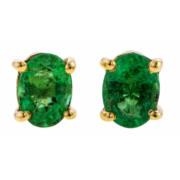 Oval Gemstone Stud Earrings - Image 3