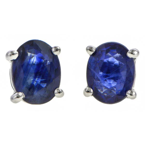 Oval Gemstone Stud Earrings - Image 8