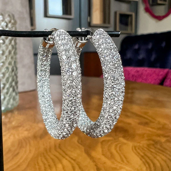 Diamond Pavé Hoop Earrings