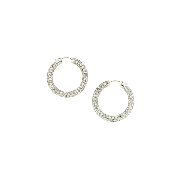 Diamond Pavé Hoop Earrings - Image 2