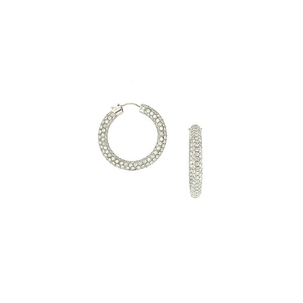 Diamond Pavé Hoop Earrings - Image 3