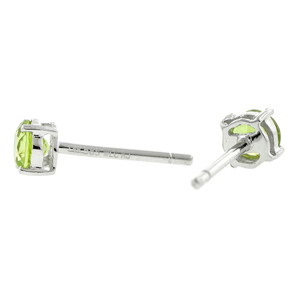 Peridot stud earrings, RBC; 0.52ctw - Image 2