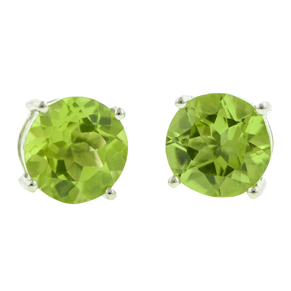 Peridot Stud Earrings, RBC 1.70ctw