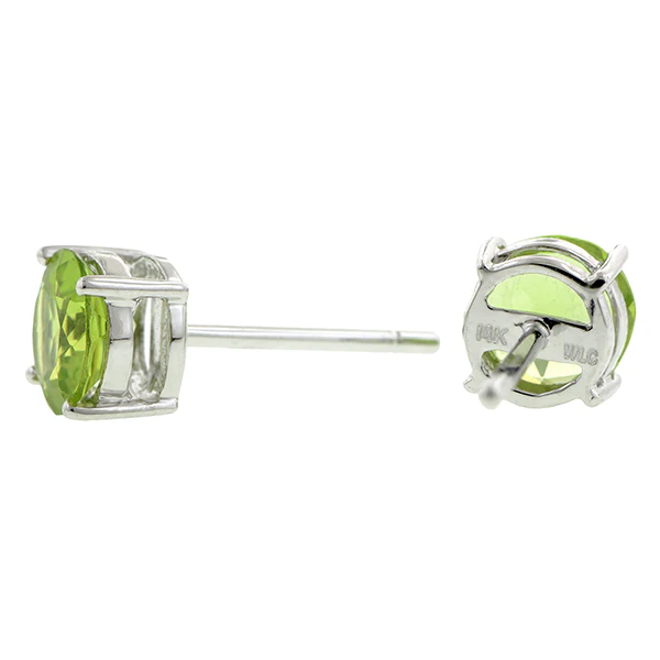Peridot Stud Earrings, RBC 1.70ctw - Image 2