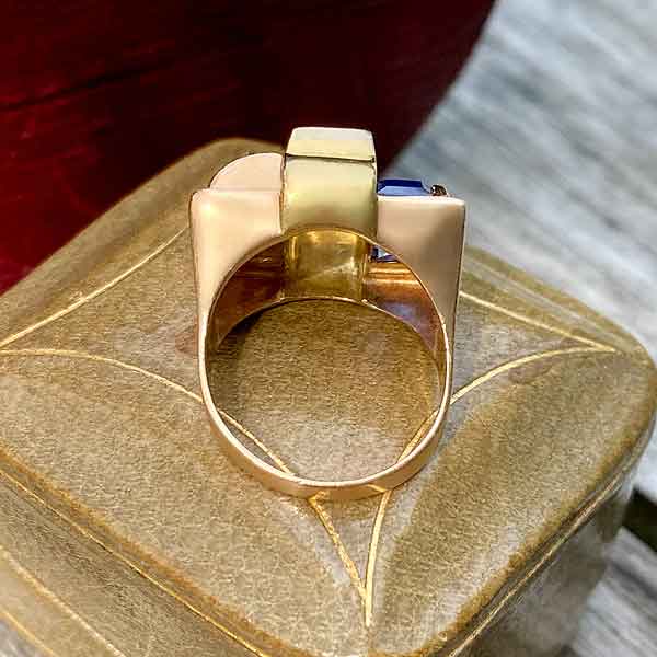 Retro Diamond & Sapphire Ring - Image 7