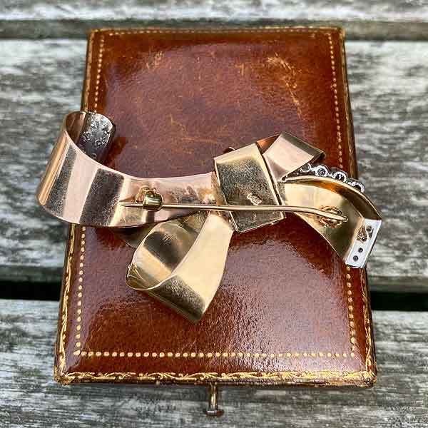 Retro Diamond Bow Brooch - Image 2