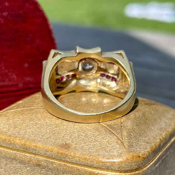 Retro Diamond & Ruby Ring - Image 5