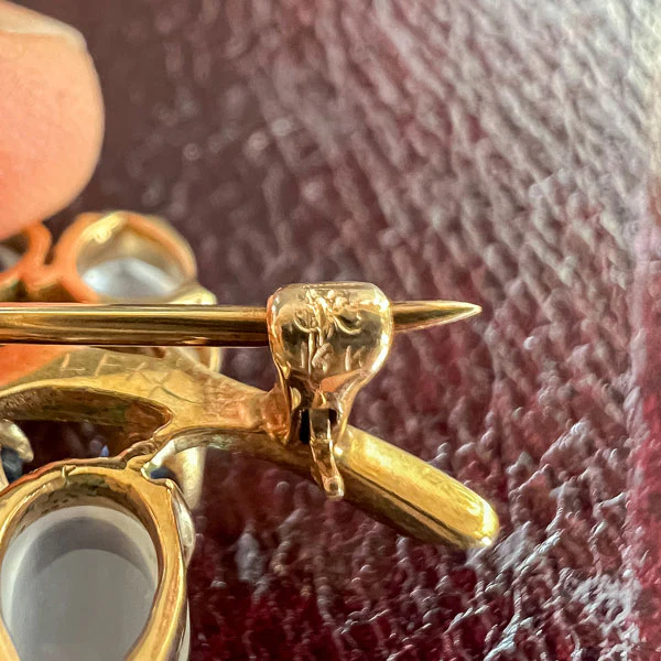 Retro Moonstone & Sapphire Pin - Image 4