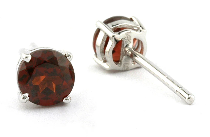 Round Garnet Earrings - Image 2