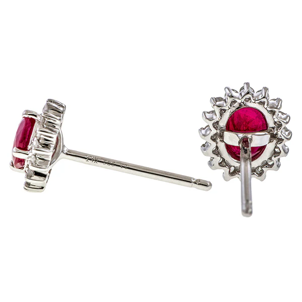 Ruby & Diamond Frame Earrings - Image 6