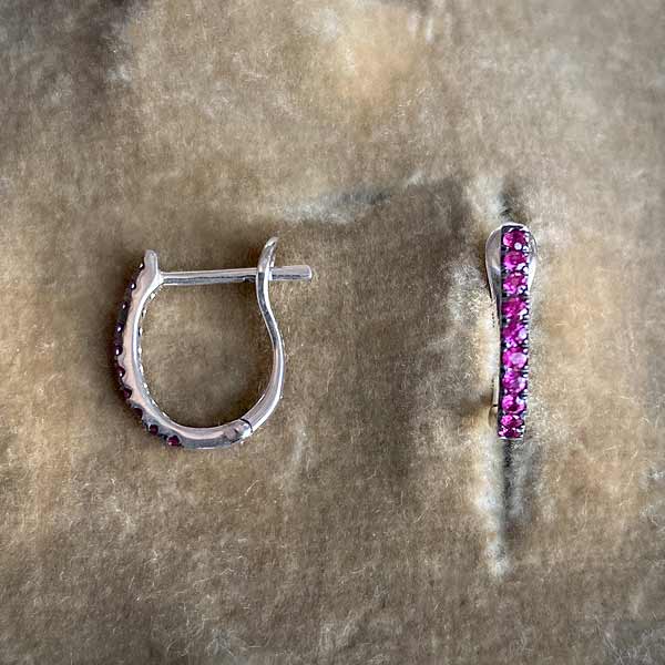 Ruby Huggie Hoop Earrings - Image 3