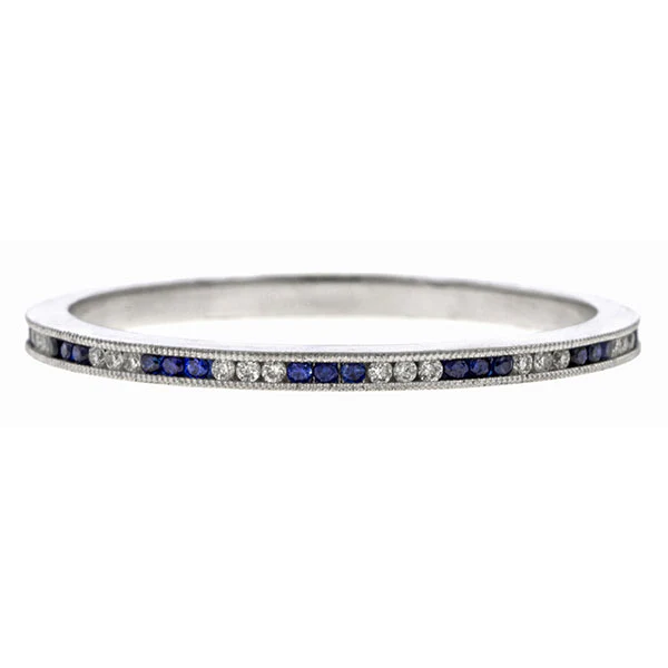 Sapphire & Diamond Eternity Wedding Band