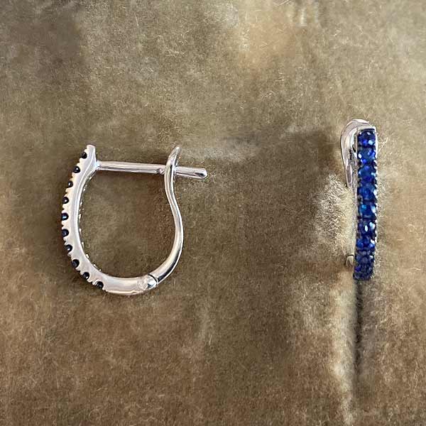 Sapphire Huggie Hoop Earrings - Image 3