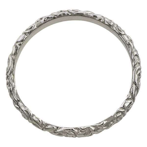 Scrolling Pattern Wedding Band Ring- Heirloom by Doyle & Doyle - Image 3