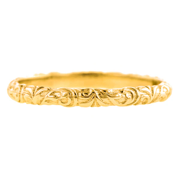 Scrolling Pattern Wedding Band Ring- Heirloom by Doyle & Doyle