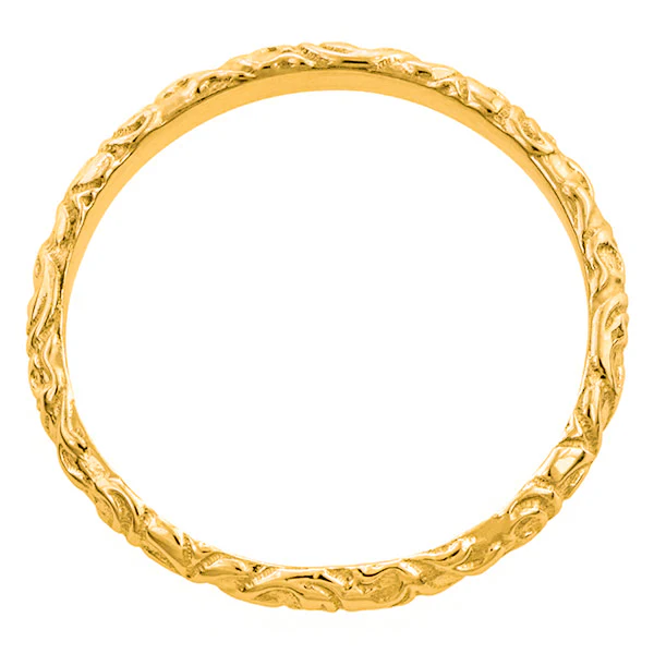 Scrolling Pattern Wedding Band Ring- Heirloom by Doyle & Doyle - Image 2