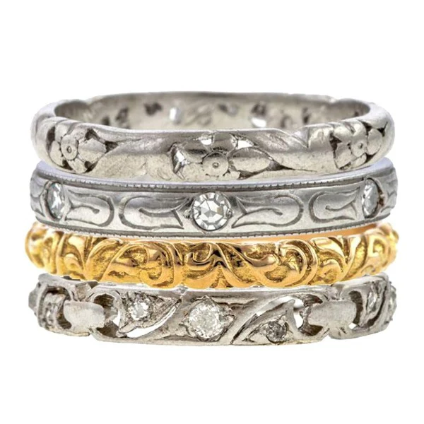 Scrolling Pattern Wedding Band Ring- Heirloom by Doyle & Doyle - Image 3