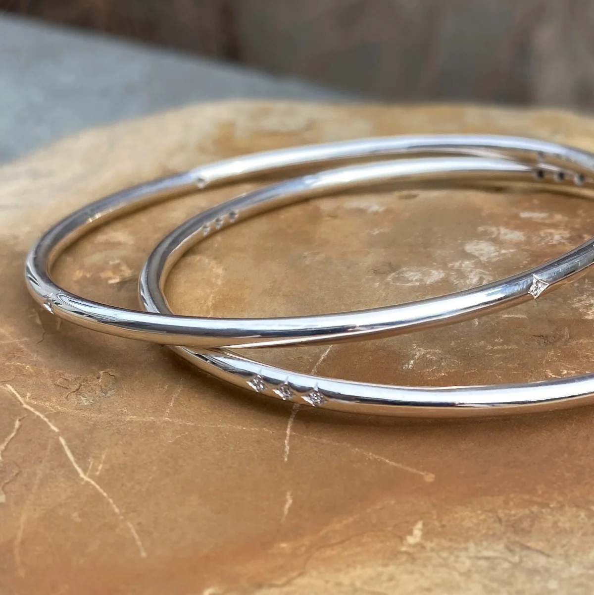 Single Station Diamond Bangle Bracelet- Heirloom by Doyle & Doyle - Image 10