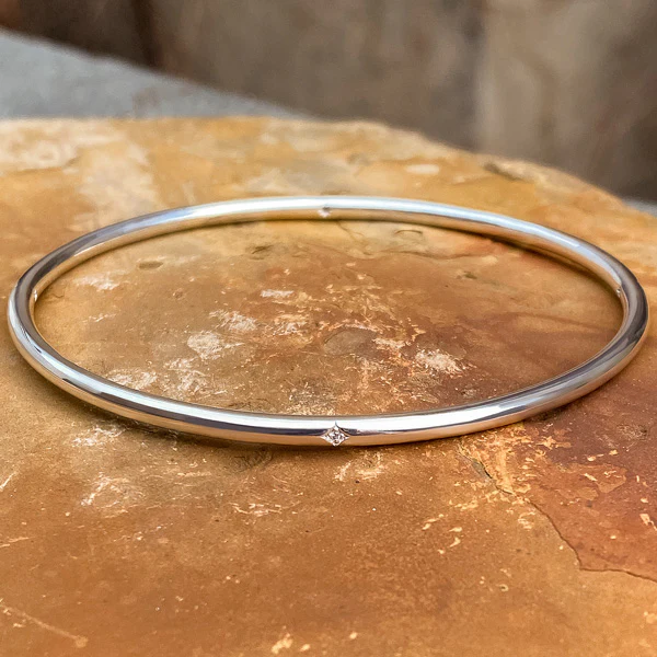 Single Station Diamond Bangle Bracelet- Heirloom by Doyle & Doyle - Image 4
