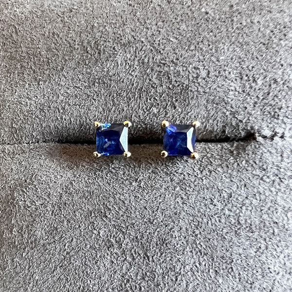 Square Gemstone Stud Earrings - Image 5