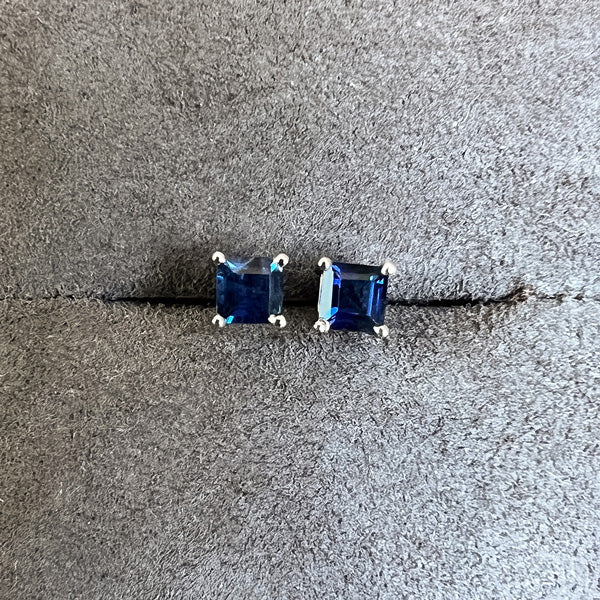 Square Gemstone Stud Earrings - Image 6