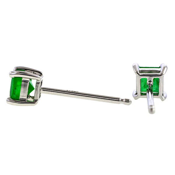 Square Gemstone Stud Earrings - Image 8