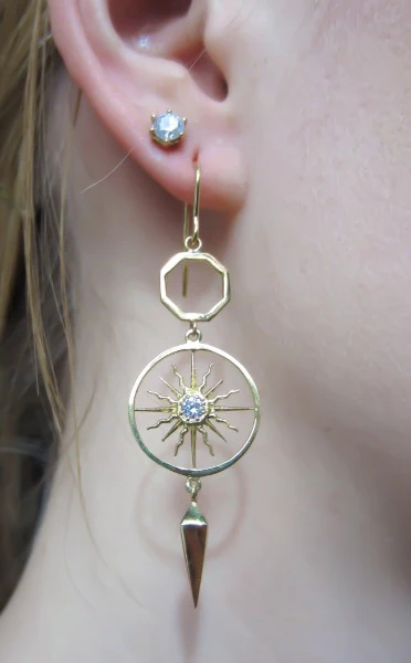 Sunburst Drop Earrings- Heirloom by Doyle & Doyle - Image 2