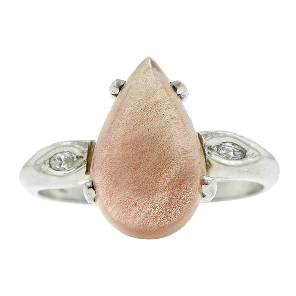 Sunstone & Diamond Ring