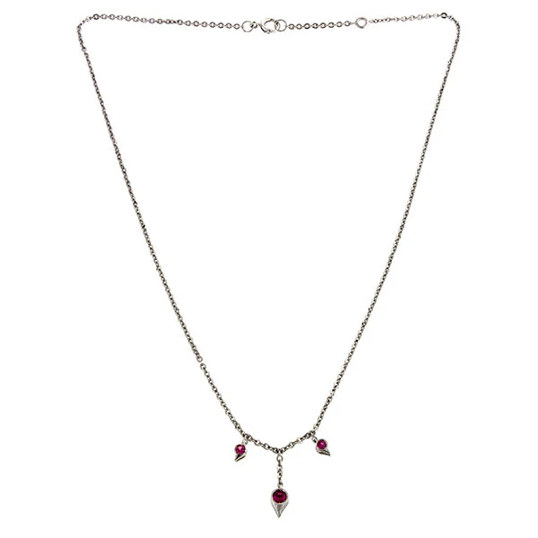 Pink Sapphire Drop Necklace - Image 2