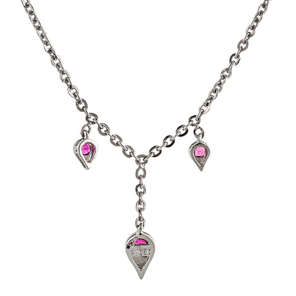 Pink Sapphire Drop Necklace - Image 3