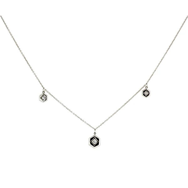 Three Hex Diamond Necklace- Heirloom by Doyle & Doyle - Image 3
