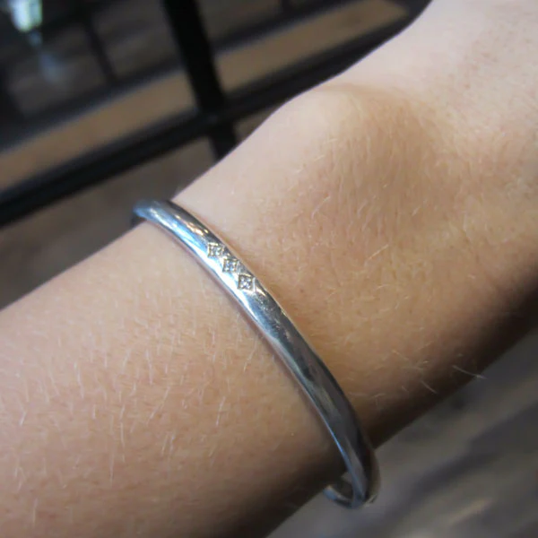Triple Station Diamond Bangle Bracelet- Heirloom by Doyle & Doyle - Image 3