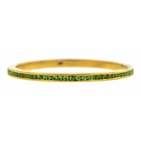 Tsavorite Garnet Wedding Eternity Band Ring