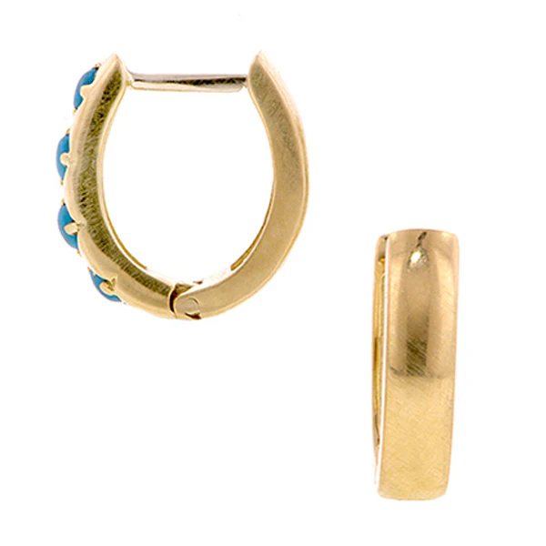 Turquoise Huggie Earrings- Heirloom by Doyle & Doyle - Image 3