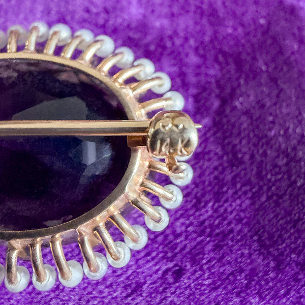 Victorian Amethyst & Pearl Pin - Image 3