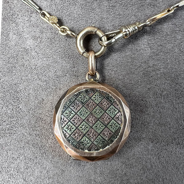 Victorian Checkerboard Locket Pendant - Image 2