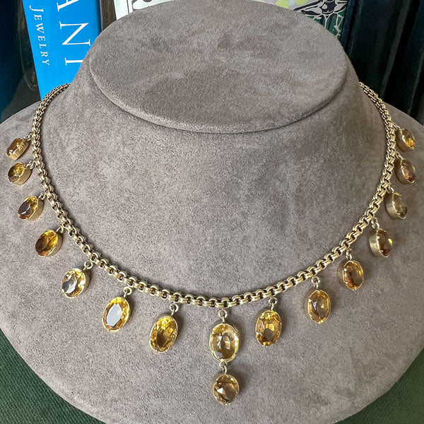 Victorian Citrine Drop Necklace - Image 2