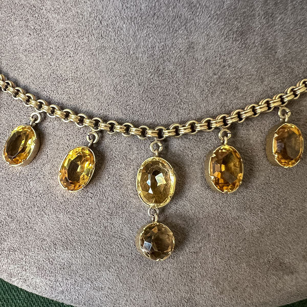 Victorian Citrine Drop Necklace - Image 3