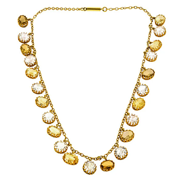 Victorian Citrine & Rock Crystal Necklace