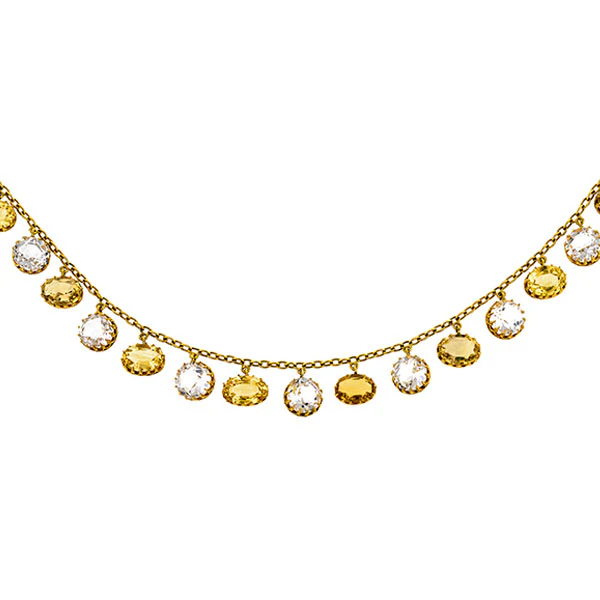 Victorian Citrine & Rock Crystal Necklace - Image 2